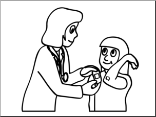 Clip Art: Basic Words: Nurse B&W Unlabeled