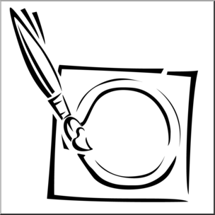 Clip Art: Brush: Painting Circle B&W