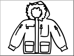 Clip Art: Basic Words: Parka B&W Unlabeled