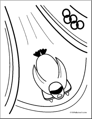 Coloring Page: Olympics –  Skeleton (cute)