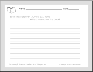 Book Report: Peter Pan (elem/upper elem)