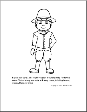 Coloring Page: Thanksgiving – Pilgrim Man
