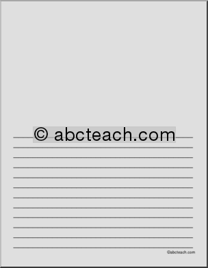 Writing Paper: Blank 26 pt. – landscape, illustration space (elem)