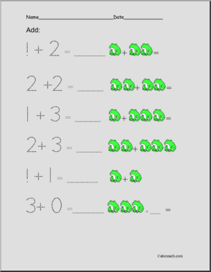 Worksheet: Frog Math (pre-k)
