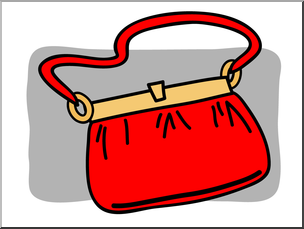 Clip Art: Basic Words: Purse Color Unlabeled