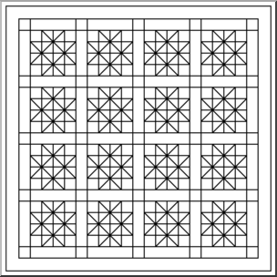 Clip Art: Quilt 2 B&W