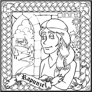 Clip Art: Rapunzel B&W