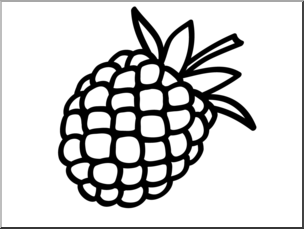 Clip Art: Basic Words: Raspberry B&W Unlabeled