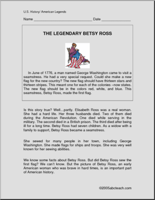 Comprehension: Betsy Ross (upper elementary)