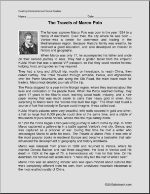 Biography: Marco Polo (elementary)