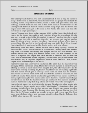 Biography: Harriet Tubman (upper elem/middle)