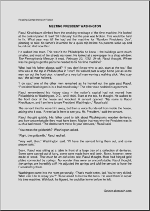 Fiction: Meeting President Washington (upper elem)