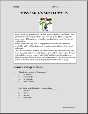 Fiction: Miss Sadie’s Sunflowers (elementary)
