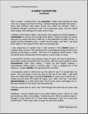 A Sweet Adventure (upper elem/ middle) Fiction