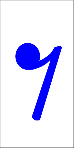 Clip Art: Music Notation: Eighth Rest Color