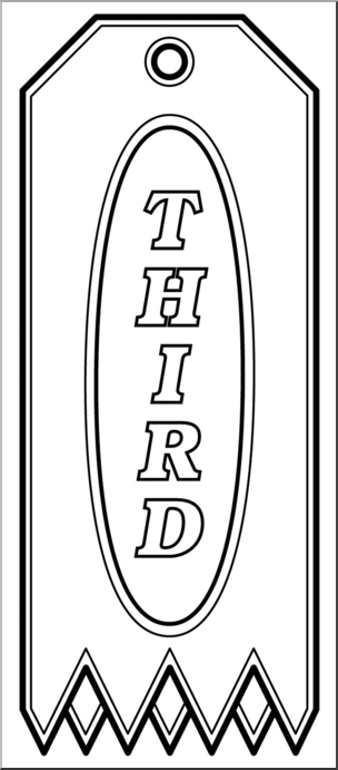 Clip Art: Ribbon 3rd B&W