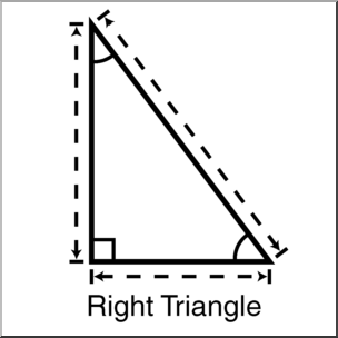 Clip Art: Shapes: Triangle: Right Geometry B&W Labeled