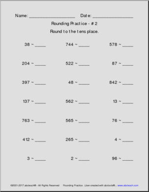 Rounding Practice Pack
