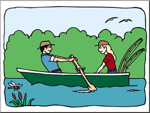 Clip Art: Rowboat Color