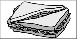Clip Art: Sandwich Grayscale