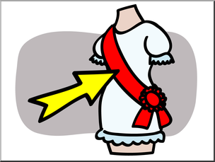 Clip Art: Basic Words: Sash Color Unlabeled