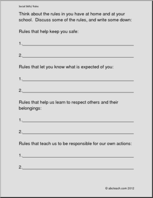 Social Skills: Classroom and School Rules