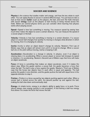 Comprehension: Physics and Soccer (upper elementary)