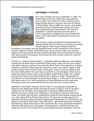 Comprehension: September 11 Attacks (middle/high school)