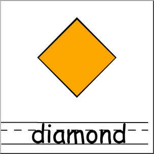 Clip Art: Shapes: Diamond Color Labeled
