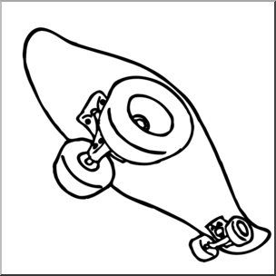 Clip Art: Skateboard B&W