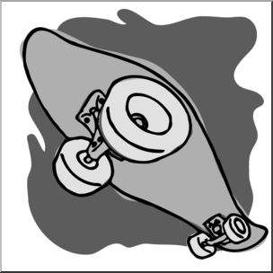 Clip Art: Skateboard Grayscale