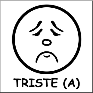Clip Art: Spanish: Sad B&W