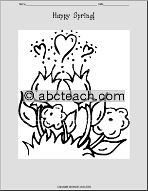 Coloring Page: Happy Spring!