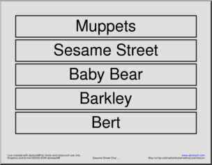 Word Wall: Sesame StreetÃ† Characters