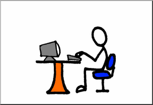 Clip Art: Stick Guy Computer Color