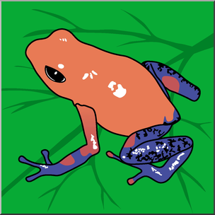 Clip Art: Frogs: Strawberry Poison Dart Frog Color 2
