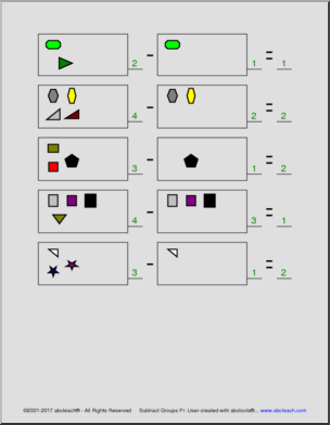 Subtract Groups Practice Pack