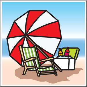 Clip Art: Summer Beach Graphic 4 Color 2