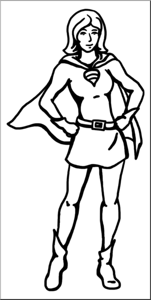 Clip Art: Superhero 02 B&W