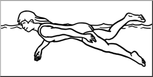 Clip Art: Swimmer B&W