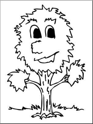 Clip Art: Talking Tree B&W