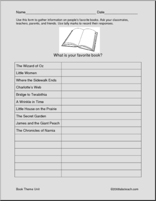 Favorite Book (upper elem)’ Survey