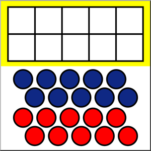 Clip Art: Ten Frame w/ Markers Color