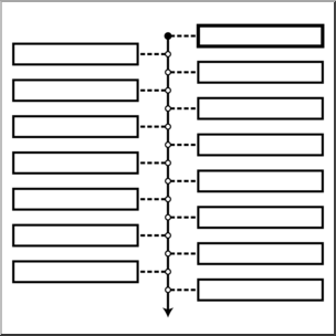 Clip Art: Time Line Vertical 15 Events B&W