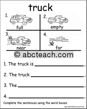 Beginning Writing Practice, Set 17 (truck)