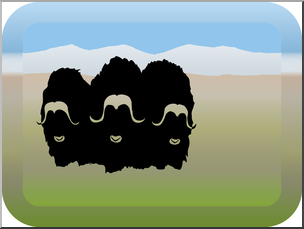 Clip Art: Habitat Button: Tundra Color