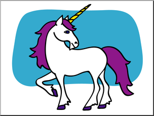 Clip Art: Basic Words: Unicorn Color Unlabeled