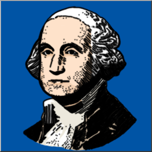 Clip Art: US: Washington Portrait Color