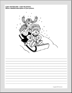 Winter (elem/upper elem) Color and Write Prompt