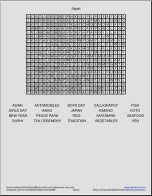 Japan Word Search
